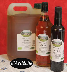 huile de colza biologique d'Ardèche