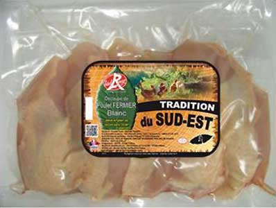 filet poulet fermier blanc sud est France label rouge