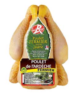 poulet fermier IGP Ardèche jaune label rouge