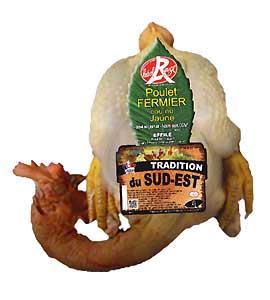 poulet fermier jaune label rouge sud est France effilé