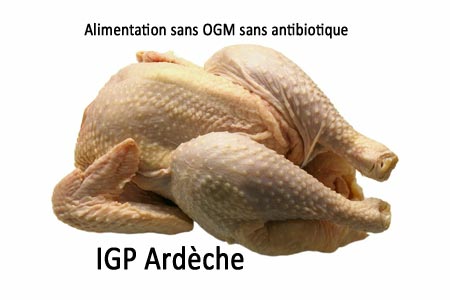 poulet fermier IGP Ardèche blanc label rouge